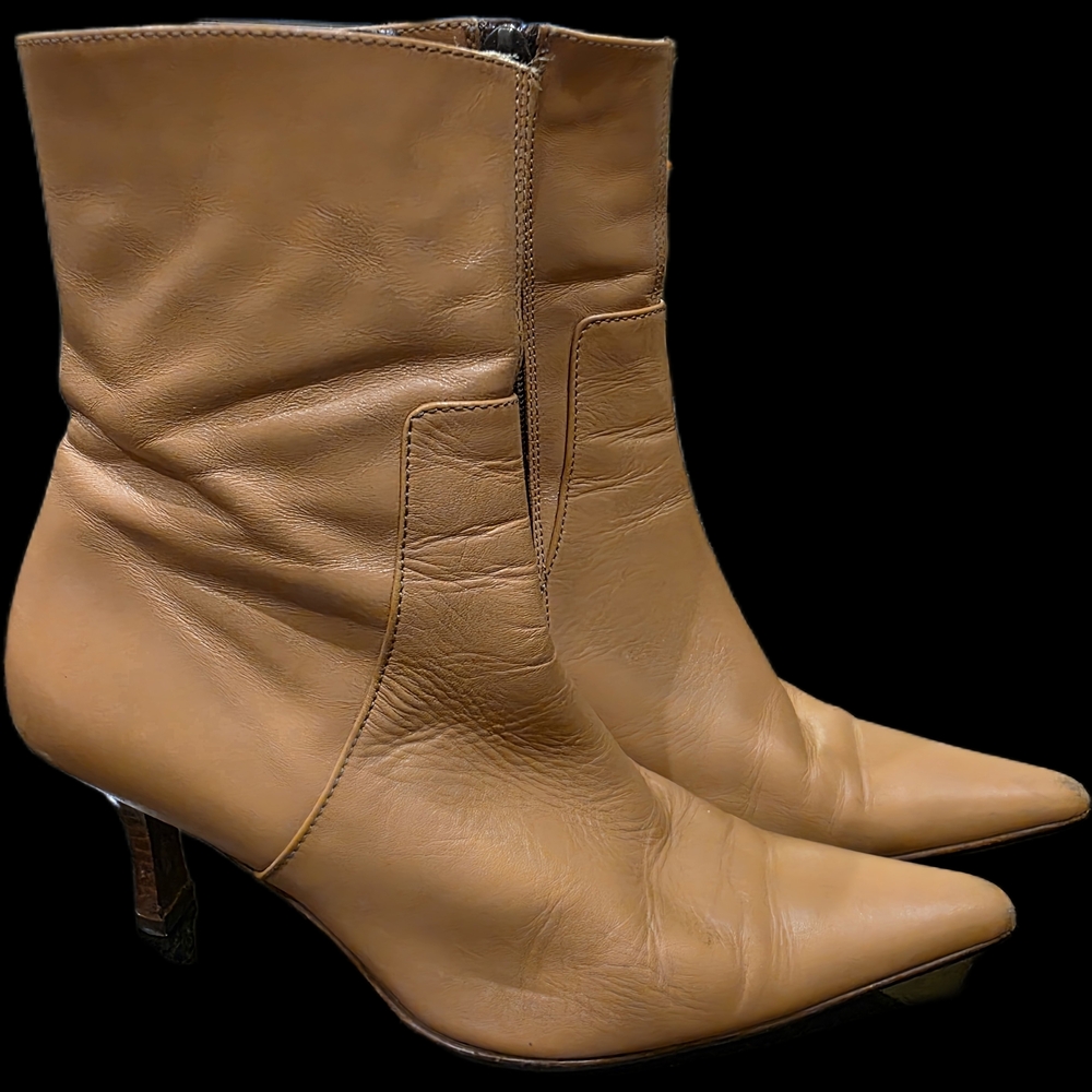 Charles David Camel Heeled Boots